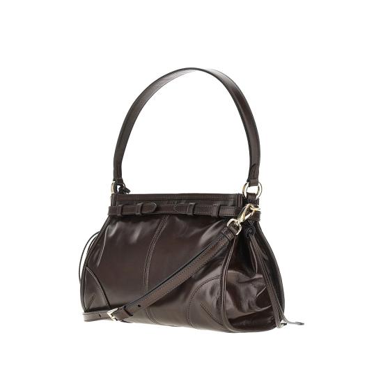 26FW 프라다 미디엄 자카드 및 레더백 1BC297VOOM2CYR Brown - PRADA