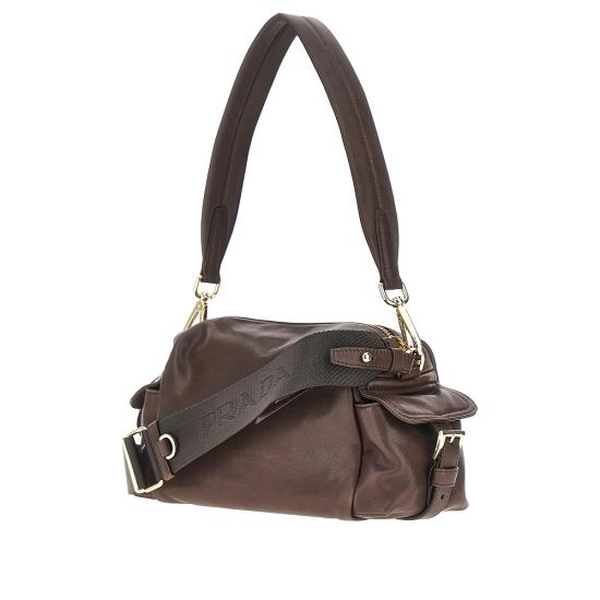 26FW 프라다 익스플로어 스몰 리나일론 및 가죽 숄더백 1BH232VNOO2DX8 Brown - PRADA