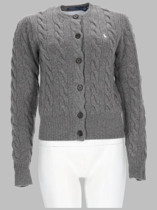 26FW 폴로 랄프로렌 로고 자수 크루넥 가디건 211972104 500FLANNELGREYHEATHER GRAY