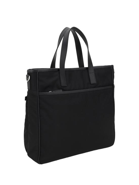 26FW 프라다 레더 트리밍 삼각로고 리나일론 지퍼 토트백 2VG860VXON2DMH BLACK - PRADA