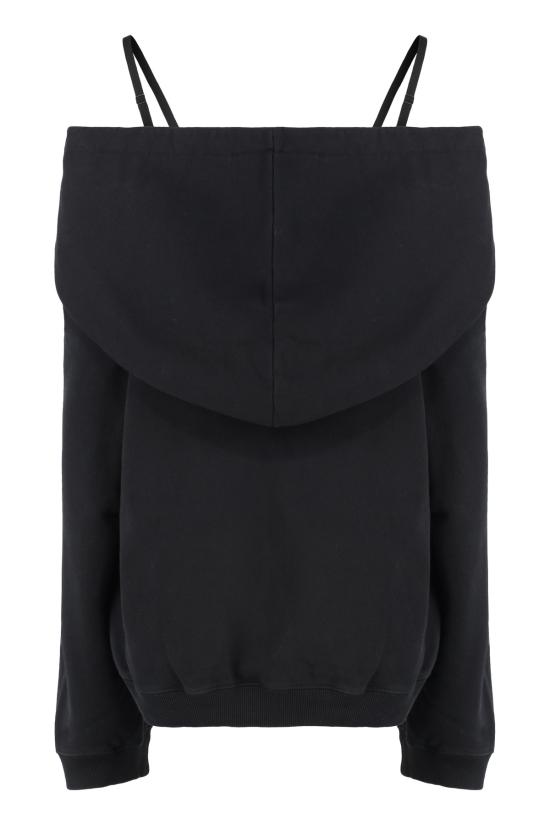  MM6 메종마르지엘라 스웨터 Mm6 메종 마르지엘라 코튼 후드티 블랙 - MM6 MAISON MARGIELA