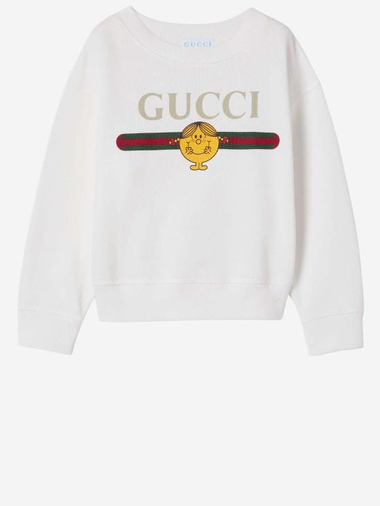  [키즈] 구찌 풀오버 키즈 프린트 코튼 스웨트셔츠 화이트 - GUCCI
