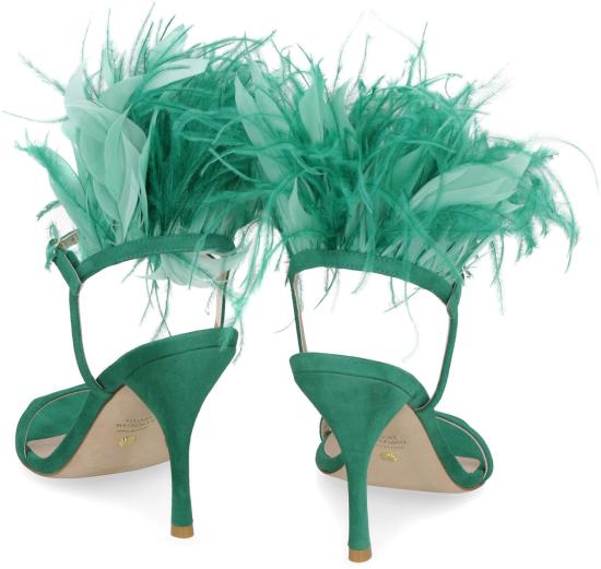  스튜어트 와이츠먼 샌들 플룸 스웨이드  그린 - STUART WEITZMAN