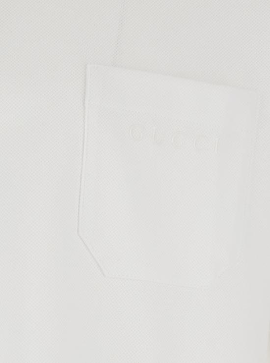  구찌 폴로 티셔츠 웹 디테일이 있는  폴로 셔츠 화이트 - GUCCI