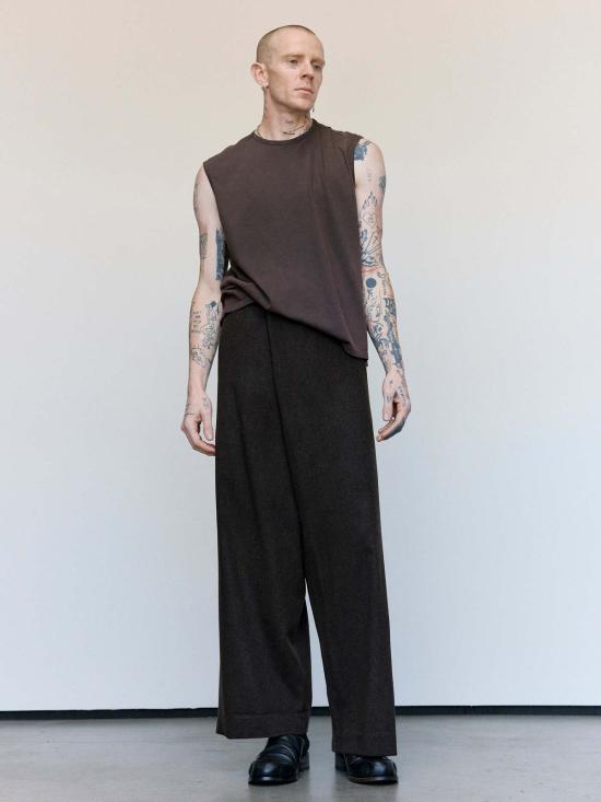  가브리엘라 콜 가먼츠 스트레이트 팬츠 310호 헤비 울 크로스 팬츠 - GABRIELA COLL GARMENTS
