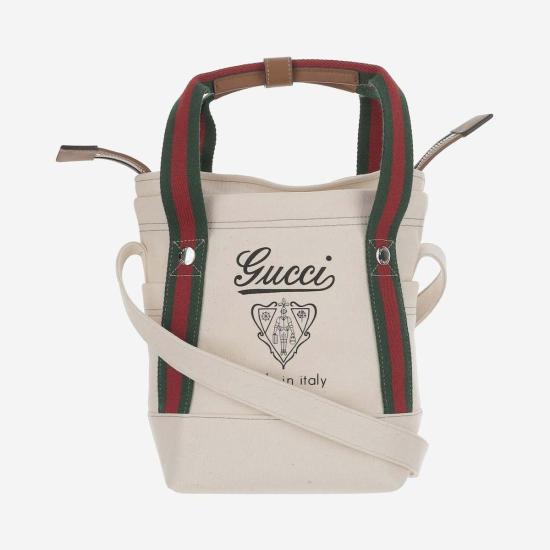  구찌 가방 프린트 원단 코튼 숄더백 화이트 멀티 - GUCCI