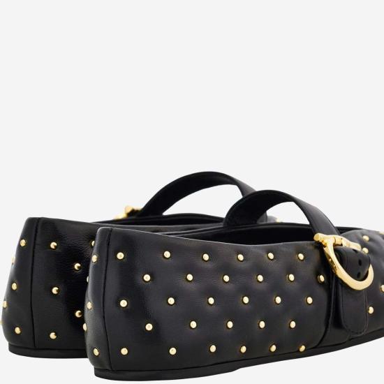  살바토레 페라가모 플랫 슈즈 페라가모 발레리나 플랫 나파 가죽 블랙 - SALVATORE FERRAGAMO