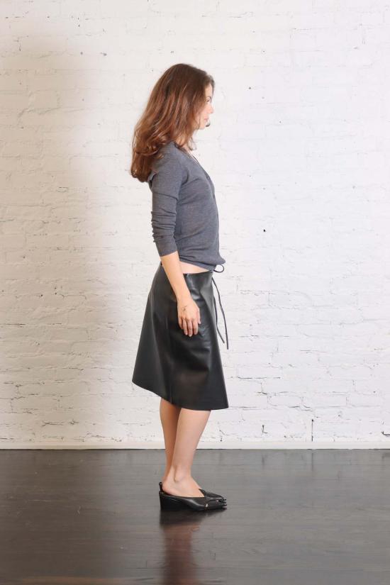  세인트아그니 미디 원피스 세인트 아그니 가죽 데일리 랩 - ST.AGNI