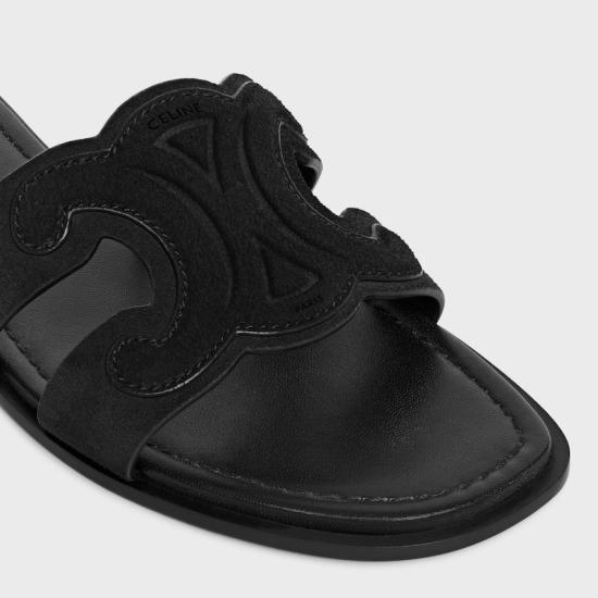 26FW 셀린느 스웨이드 카프스킨 마리나 트리옹프 뮬 368235122C 38NO BLACK DOM - CELINE