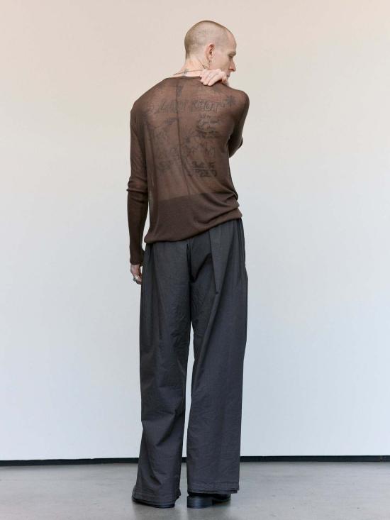  가브리엘라 콜 가먼츠 긴팔 티셔츠 300번 캐시미어 & 모달 립 저지 탑 브라운 - GABRIELA COLL GARMENTS