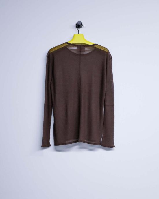  가브리엘라 콜 가먼츠 긴팔 티셔츠 300번 캐시미어 & 모달 립 저지 탑 브라운 - GABRIELA COLL GARMENTS