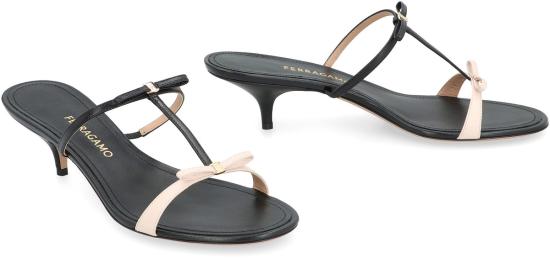  살바토레 페라가모 뮬/슬리퍼 페라가모 미니 보우 레더 뮬 블랙 - SALVATORE FERRAGAMO