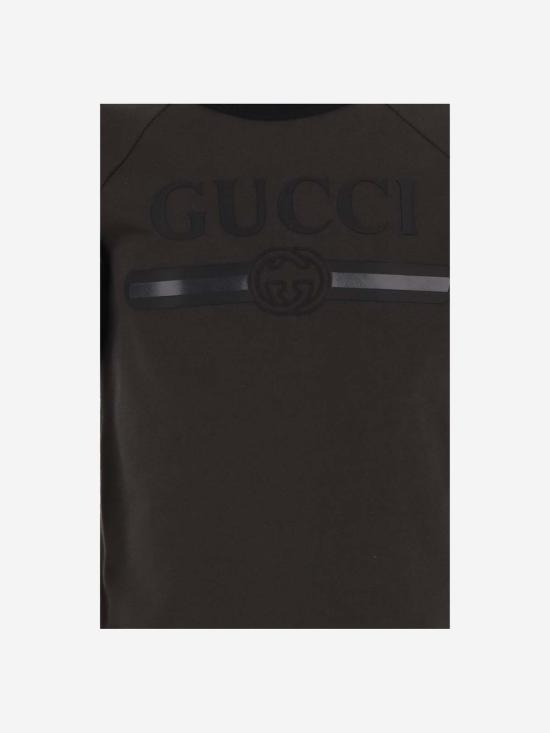  [키즈] 구찌 티셔츠 인크로시오 GG 프린트 코튼 티셔츠 (다크 그레이) 키즈용 - GUCCI