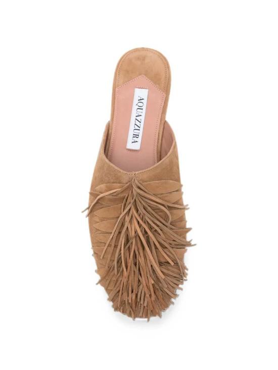 26FW 아쿠아주라 플랫 슈즈 MCKFLAM0SUEMCA Brown - AQUAZZURA