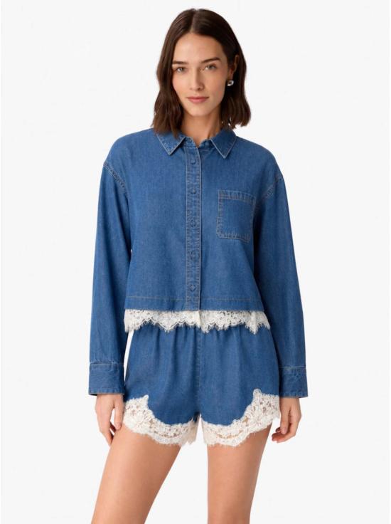  카미 뉴욕 데님 셔츠 Cami NYC Garance 크롭 셔츠 탑