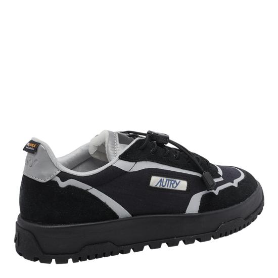 26FW 오트리 WILDPACE 로우 스니커즈 립스탑 나일론 가죽 LDLM MQ01 BLACK SILVER DOM - AUTRY