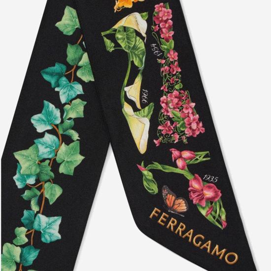  살바토레 페라가모 머플러/스카프 페라가모 미니 실크 반도 스카프 블랙 - SALVATORE FERRAGAMO