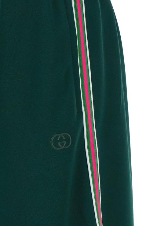  구찌 스트레이트 팬츠 테크 팬츠 폴리에스터 그린 - GUCCI