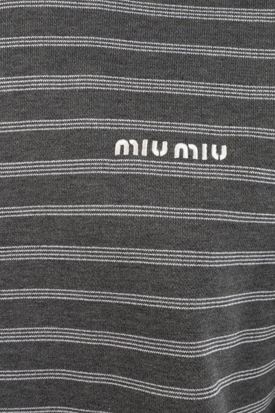 26FW 미우미우 후드 티셔츠 MJLA68174V F052N GRIGIO BIANCO - MIU MIU