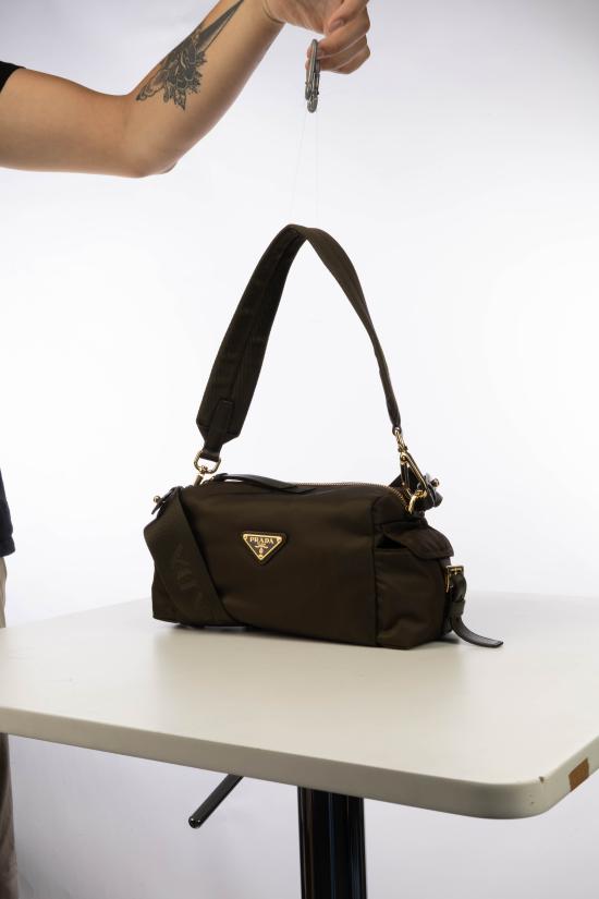 26FW 프라다 익스플로어 스몰 리나일론 및 가죽 숄더백 1BH232VNOORDLN F05VI Selva - PRADA