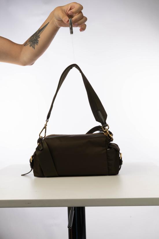 26FW 프라다 익스플로어 스몰 리나일론 및 가죽 숄더백 1BH232VNOORDLN F05VI Selva - PRADA