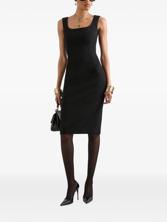 26FW 돌체앤가바나 미디 원피스 F619FTFU2L8 N0000 BLACK - DOLCE & GABBANA