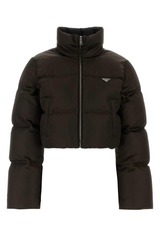 26FW 프라다 크롭 리나일론 다운 재킷 29D056SOOO1WQ8 F0324 BROWN
