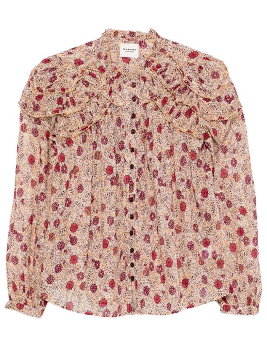 26FW 이자벨마랑에뚜왈 반팔 티셔츠 HT0681FAD3J03E ECRY MULTICOLOUR