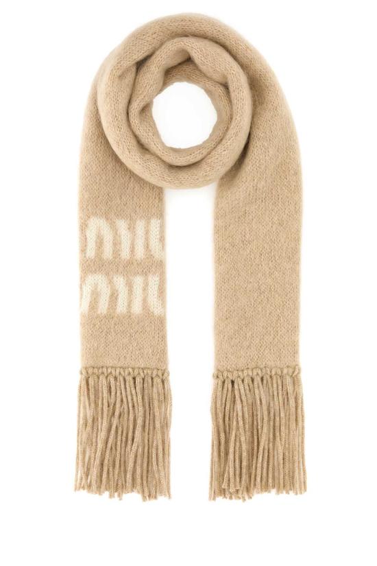 26FW 미우미우 울 모헤어 머플러 5FS0622CQD F0018 NUDE NEUTRALS