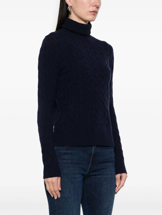 26FW 폴로 랄프로렌 울 캐시미어 케이블 니트 터틀넥 211888686 007 BLUE - POLO RALPH LAUREN