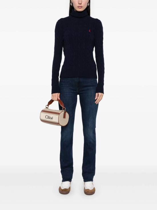 26FW 폴로 랄프로렌 울 캐시미어 케이블 니트 터틀넥 211888686 007 BLUE - POLO RALPH LAUREN
