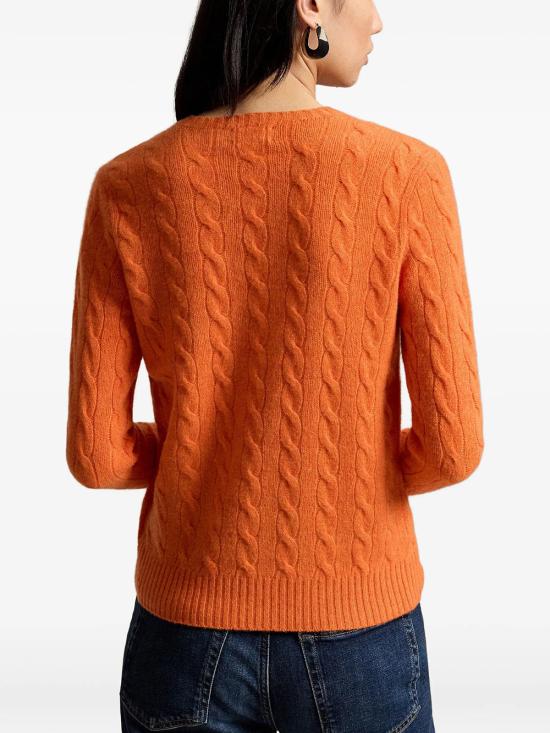 26FW 폴로 랄프로렌 폴로 자수 케이블 니트 스웨터 211971865 504 YELLOW ORANGE - POLO RALPH LAUREN
