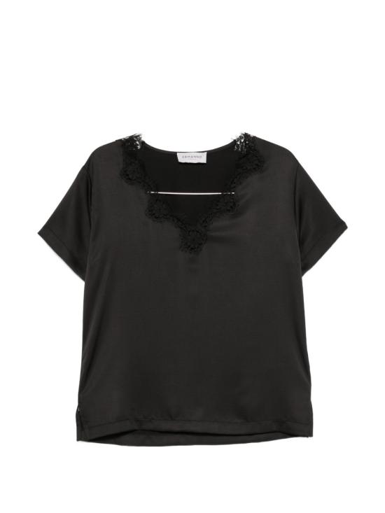 26FW 에르마노 반팔 티셔츠 D49EL017EL0MF099 BLACK