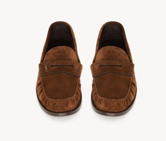 26FW 생로랑 스웨이드 페니로퍼 8211732OYAA2732 LUGGAGE - SAINT LAURENT