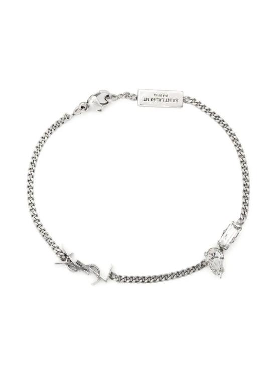 26FW 생로랑 오피움 참 브레이슬릿 메탈 앤 라인스톤 692489Y15268368 SILVER