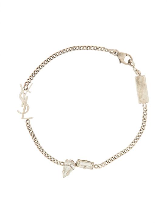 26FW 생로랑 오피움 참 브레이슬릿 메탈 앤 라인스톤 692489Y15268368 SILVER - SAINT LAURENT
