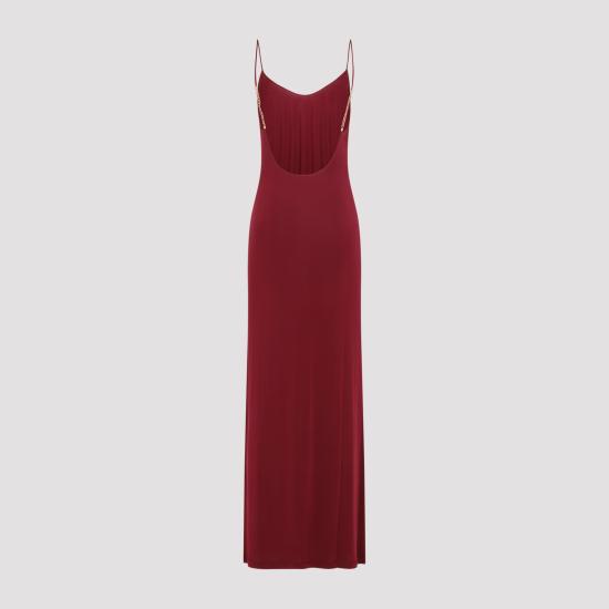 26FW 생로랑 미디 원피스 876792Y38DS5860 BORDEAUX - SAINT LAURENT