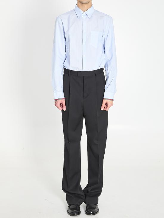  구찌 웹 디테일 스트라이프 코튼 셔츠 852707 ZAS5W4305 AZURE - GUCCI