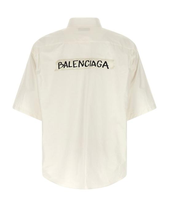  발렌시아가 마스킹 테이프 라지 핏 롱 슬리브 셔츠 857810 TRM289000 WHITE - BALENCIAGA