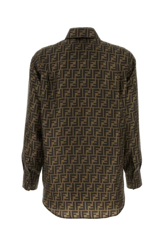  펜디 실크 셔츠 FS8107 A8G3F118W BROWN - FENDI