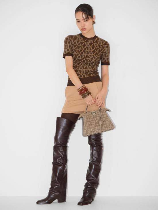  펜디 FF 코튼 스웨터 FZXC72 ASJTF0GGE BROWN - FENDI