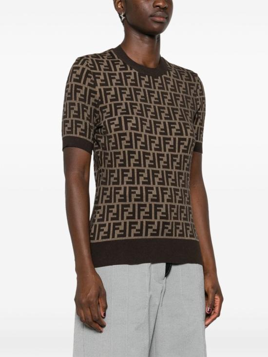  펜디 FF 코튼 스웨터 FZXC72 ASJTF0GGE BROWN - FENDI