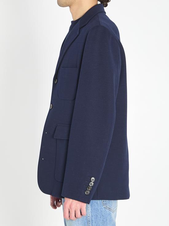  구찌 싱글 브레스트 코튼 저지 재킷 846713 ZAM6R4240 BLUE - GUCCI