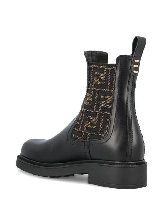  펜디 필로 레더 FF 패브릭 바이커 부츠 8T8576 A379F1TOG BLACK - FENDI