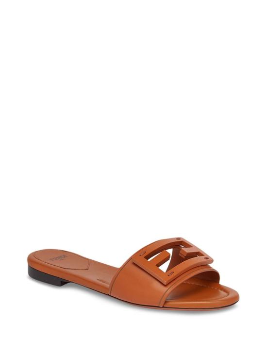  펜디 바게트 레더 슬라이드 8R8136 AE7TF1C4R BROWN - FENDI