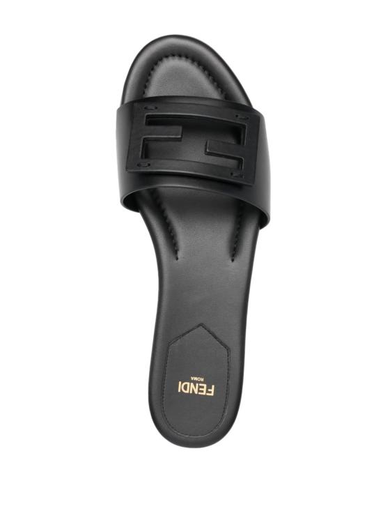  펜디 바게트 레더 슬라이드 8R8136 AE7TF0ABB BLACK - FENDI