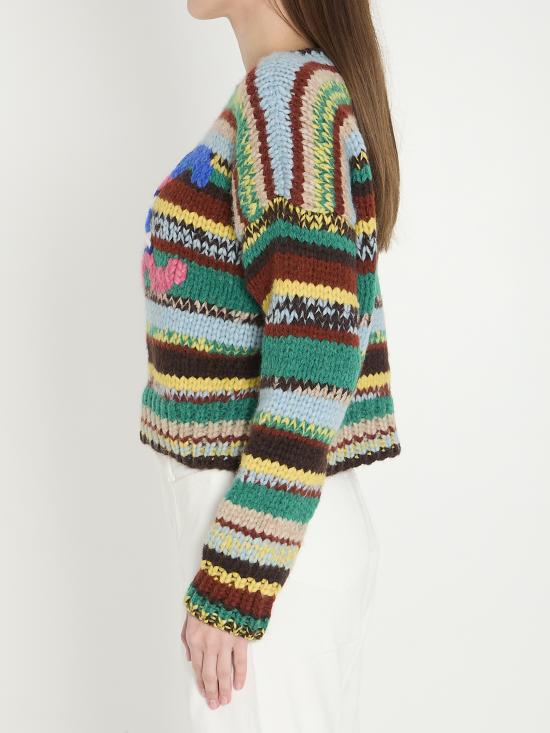  셀린느 물리네 알파카 & 울 크루넥 스웨터 RY0PR2V08 31GM MULTICOLOUR - CELINE