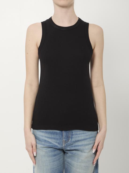  생로랑 반팔 티셔츠 867125 Y38BD1000 BLACK