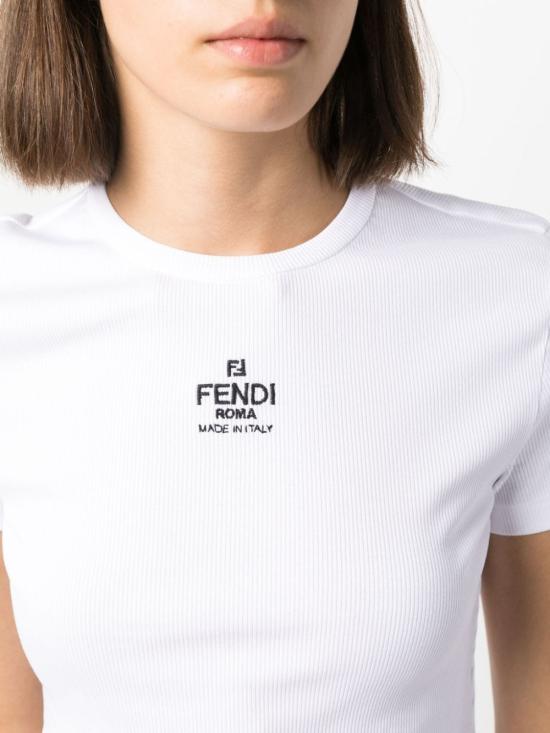  펜디 코튼 티셔츠 FS8110 ANQMF0ZNM WHITE - FENDI
