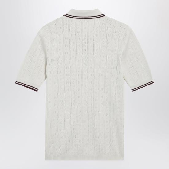  몽클레어 롬버스 & 로고 패턴 코튼 폴로 셔츠 9A00005 M9371043 IVORY - MONCLER